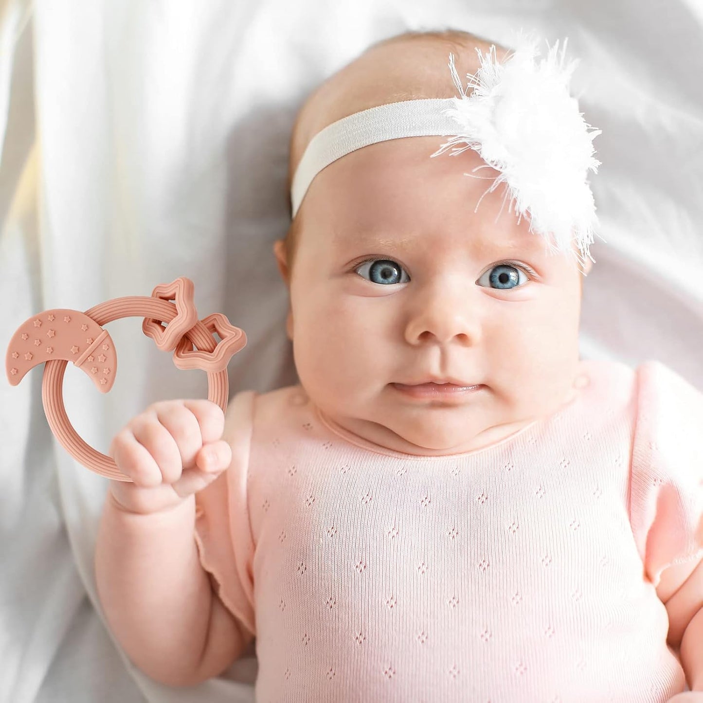 Silicone Baby Teething Toy, Silicone Baby Ring Teether for Babies 3 Months+, Raised Texture to Soothe Gums, BPA Free, Boys Girls Shower, Birthday, Christmas Gifts (Sage)