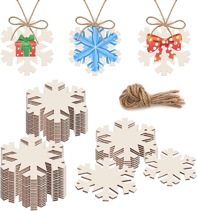 50PCS Unfinished Wood kit with Holes, Wood Slice