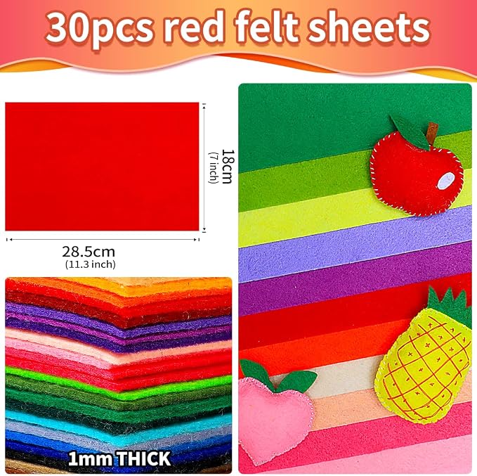IOOLEEM Red Felt Sheets