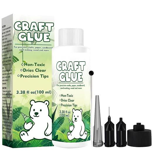 Craft Glue Bottle with Fine Tip, Craft Glue Quick Dry Clear
