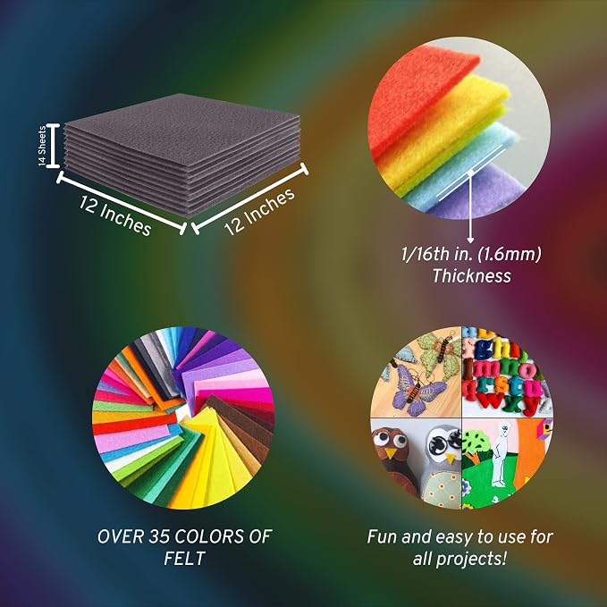 FabricLA Acrylic Felt Sheets for Crafts