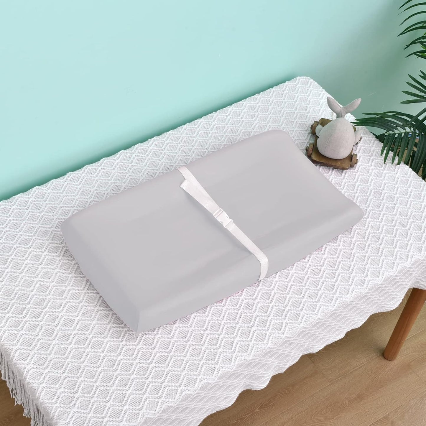 david's Kids 3 Pack Changing Pad Cover Set, Ultra Soft Breathable Cozy Microfiber Diaper Change Table Sheets for Baby Boys Girls Netural, Fit Most Changing Pads, White & Light Grey & Navy Blue