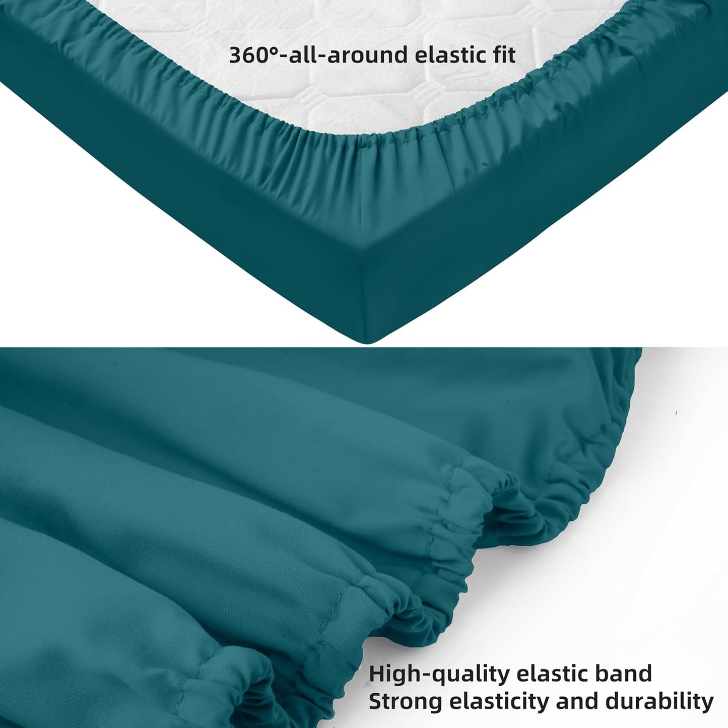 HBHLFZ Crib Sheets for Boys, Girls, 28x52 Inch Fitted Crib Sheet - 8 Inch Deep Pocketed Fixed Sheet - Soft and Comfortable Microfibre - Fits Standard cot and Toddler mattresses, Blue Green