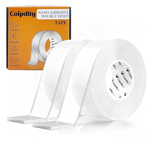 Double Sided Tape Heavy Duty for Wall Decor No Damage to Paint, Nano Two Sided