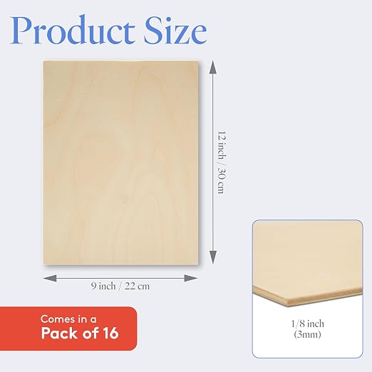 Baltic Birch Plywood, 3 mm 1/8 Craft Wood, B/BB Grade Baltic Birch Sheets