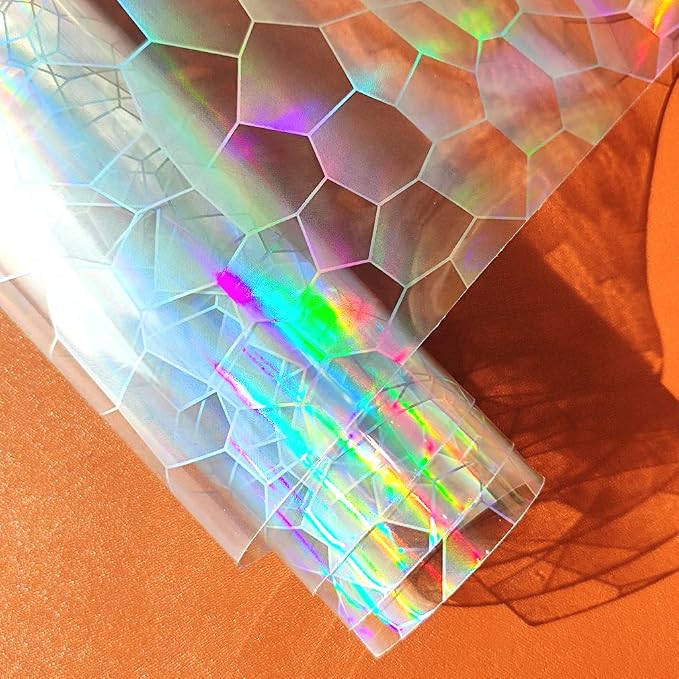 HYANG Transparent Football PVC Super Clear Holographic Vinyl Faux Leather