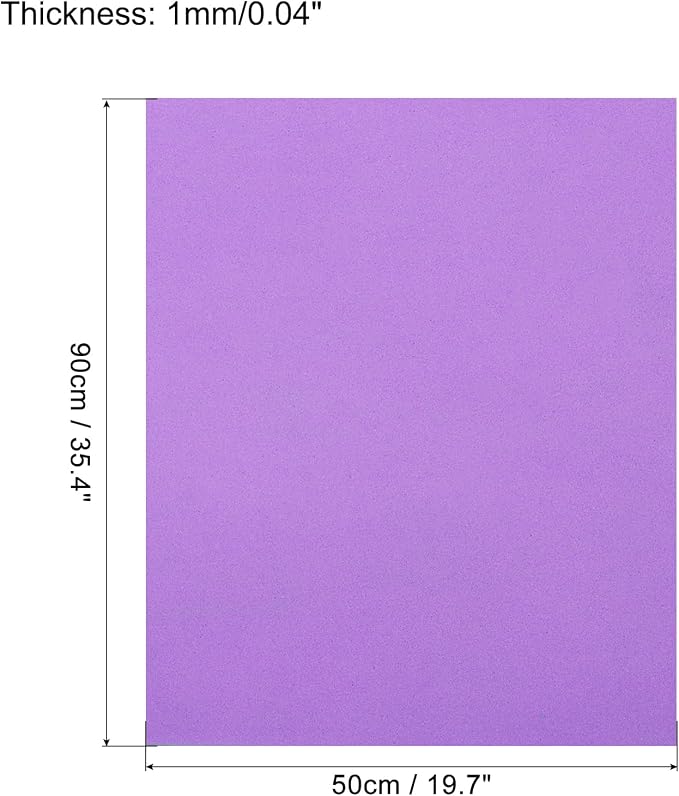 MECCANIXITY EVA Foam Sheets Dark Purple 19.7 Inch x 35.4 Inch 1mm Thick Crafts