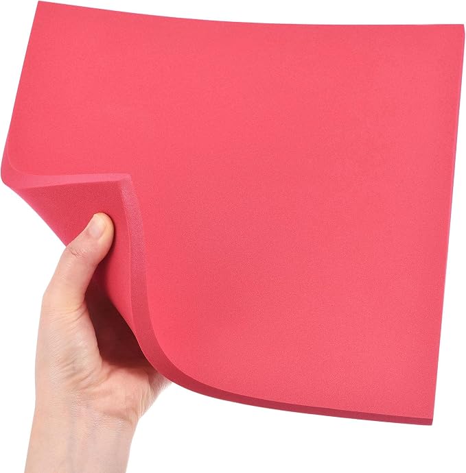 uxcell Red EVA Foam Sheets 10 x 10 Inch 10mm Thickness