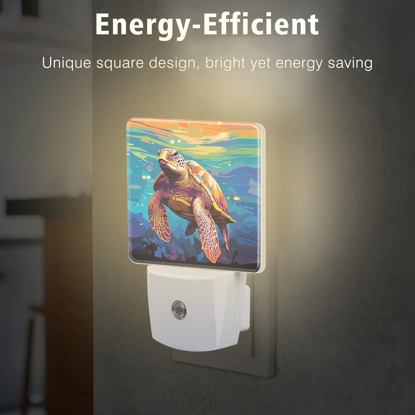 Sea Turtles Night Lights Plug into Wall for Girls Boys Room, Night Lights LED Lamp with Dusk to Dawn Sensor Nightlight for Bedroom Kitchen Bathroom Hallway Home Wall Decor