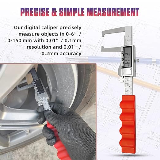 Disc Brake Rotor Micrometer, 6 Inch Brake Rotor Caliper Measuring Tool of Inch