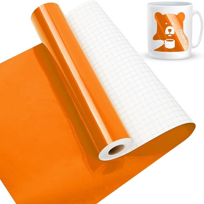 Lya Vinyl Glossy Orange Permanent Vinyl Roll,