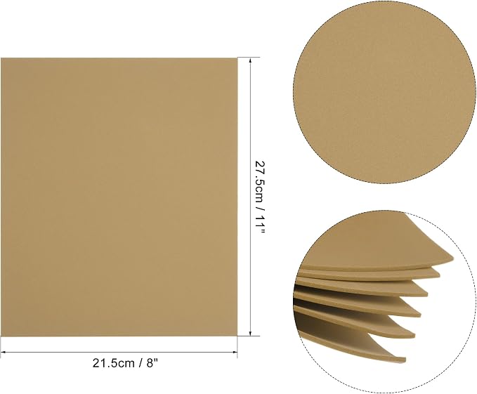 uxcell Light Brown EVA Foam Sheets 11 x 8 inch 1.7mm Thickness