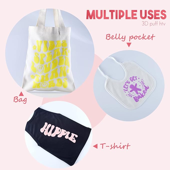 Tintnut Classic Color Puff Heat Transfer Vinyl, easy cut & weed, stretch