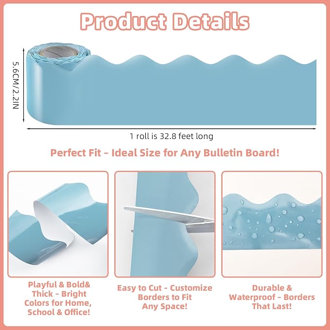 6 Rolls 196.8 Ft Boho Bulletin Board Borders