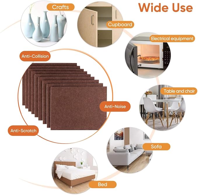 Furniture Pads 10 Pieces Self Adhesive Furniture Felt Pads, Anti Scratch