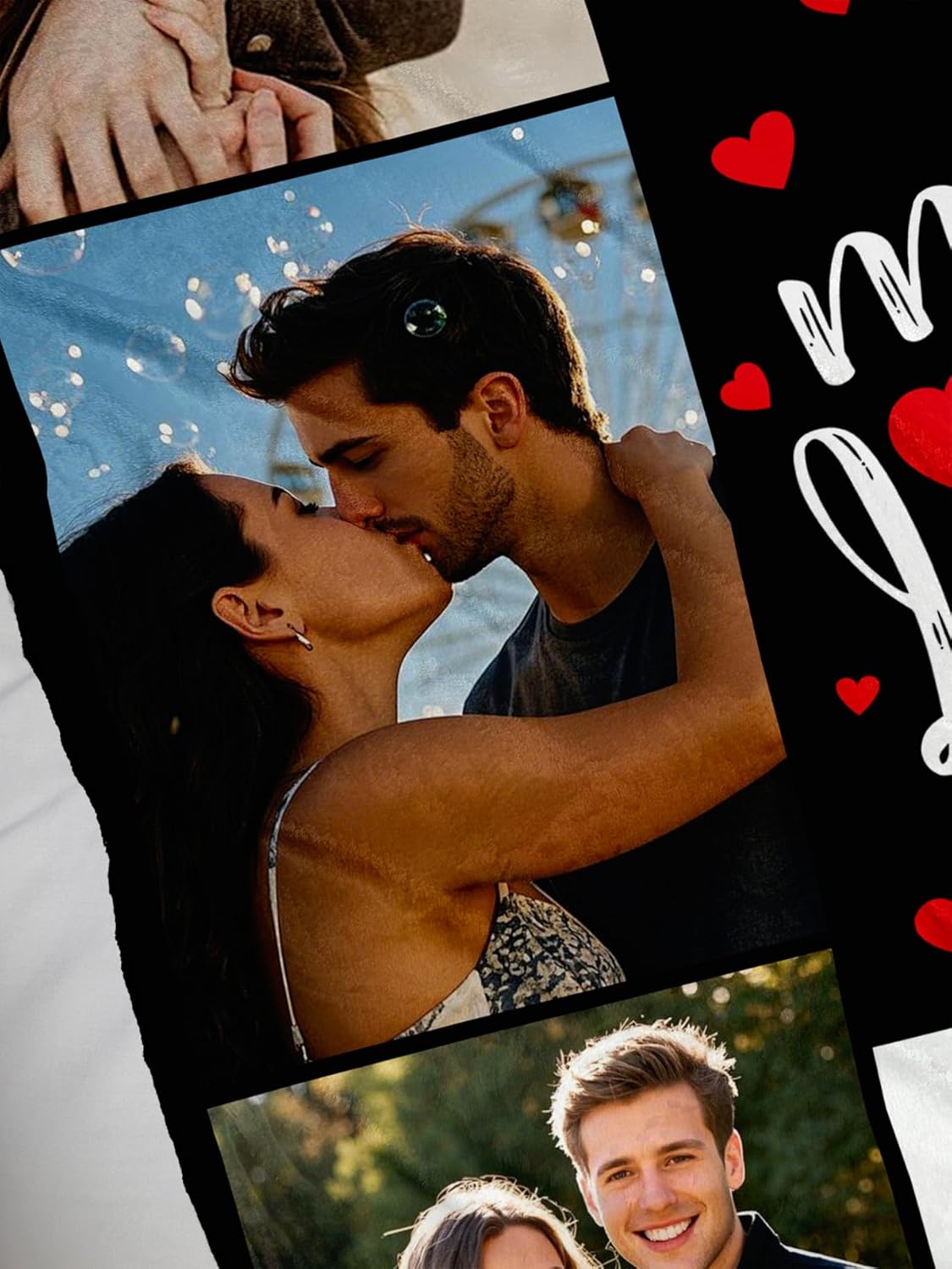 Custom Blanket with Picture Personalized Blanket Customizable Blanket Photo Blankets Customize Valentines Day Gifts for Her Him Girlfriend Boyfriend Wife, 60 * 80in