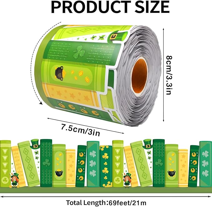 69 Feet Shamrock Bookshelf Bulletin Board Borders St Patrick's Day Green Books