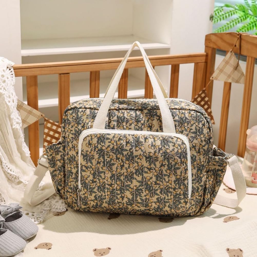 Floral Baby Diaper Bag Tote Mommy Bag Cute Cotton Diaper Bags Crossbody Baby Bags for Girl Pañaleras Para Beb