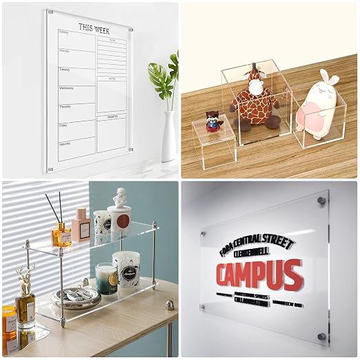 KAITELA 4 Pack Clear Acrylic Sheet 1/4" Thick, Display Cases, Laser Cutting