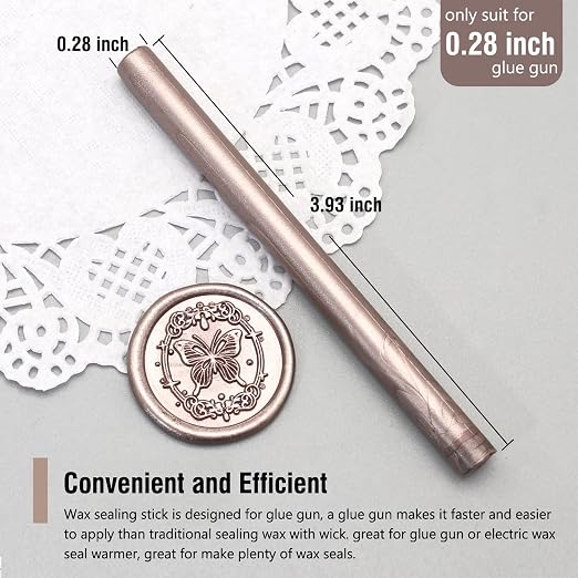 60pcs Wax Seal Sticks with Glue Gun Kits, Champagne Gold Sealing Wax Sticks
