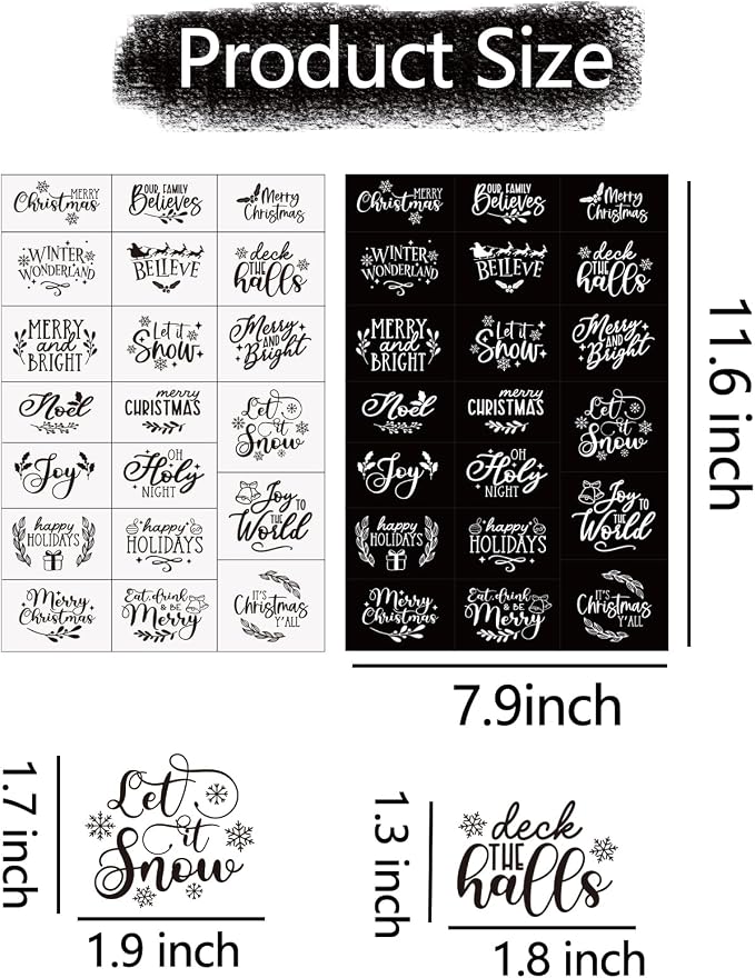 40 Pieces Christmas Word Stickers