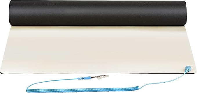 StarTech.com Anti Static Mat, ESD Mat for Electronics Repair, Anti Static Table/Desk Mat w/Detachable Grounding Wire, ANSI/ESD S 4.1, Flexible Thermoplastic Work Pad, 11x18in, TAA