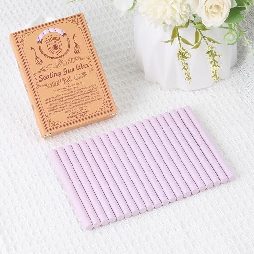 Pink Sealing Wax Sticks, WASOHLING 20Pcs Glue Gun Wax Seal Sticks