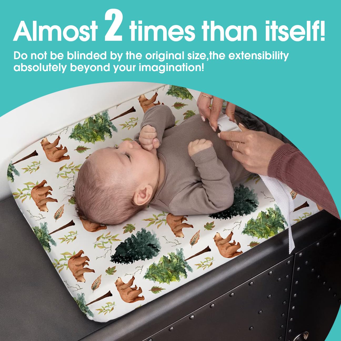 BROLEX Changing Pad Covers for Baby: Boy Girls Ultra Stretchy Soft 2 Pack, Brown Polar Bears