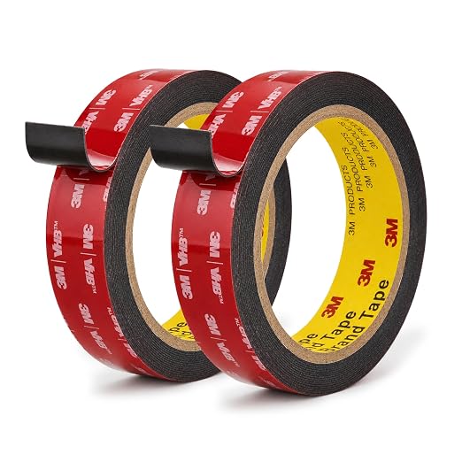 3M 5925 Double Sided Tape, 1 in x 16.4 ft Heavy Duty Foam Tape, 2 Pack | 0.025
