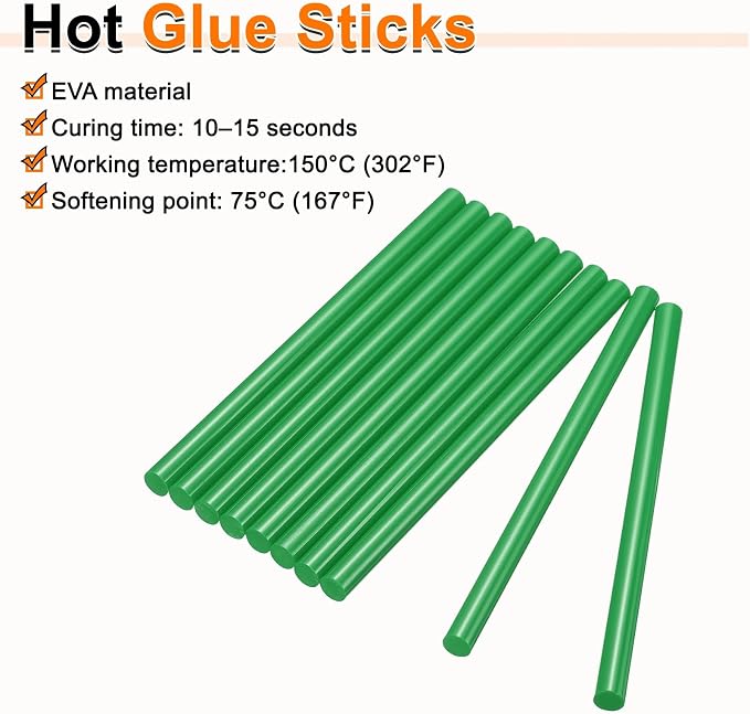 HARFINGTON 10pcs Hot Glue Sticks 0.43" Dia x 3.94" Long EVA Mini Hot Melt