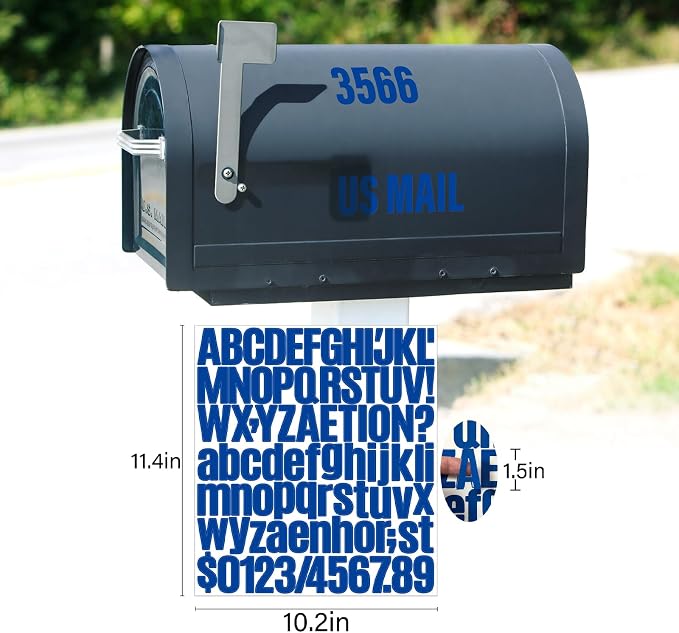 Letter Stickers, Mailbox Numbers, 1.5 Inch Waterproof Vinyl Alphabet | 1