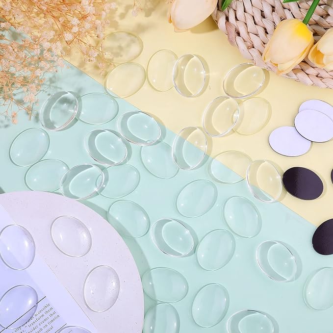 72 Pieces Round Craft Magnets Glass Ceramic Ferrite Magnet