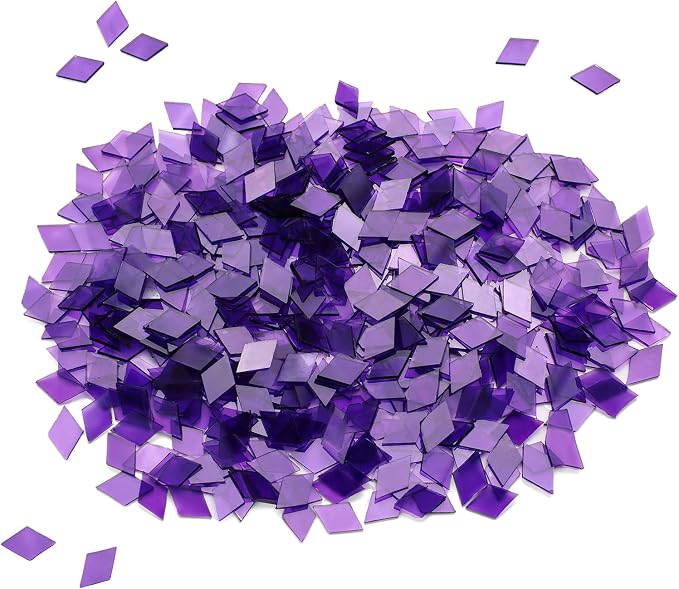 520pcs/100g Diamond Mosaic Tiles, High Transparency Stained Glass Mosaic Tiles