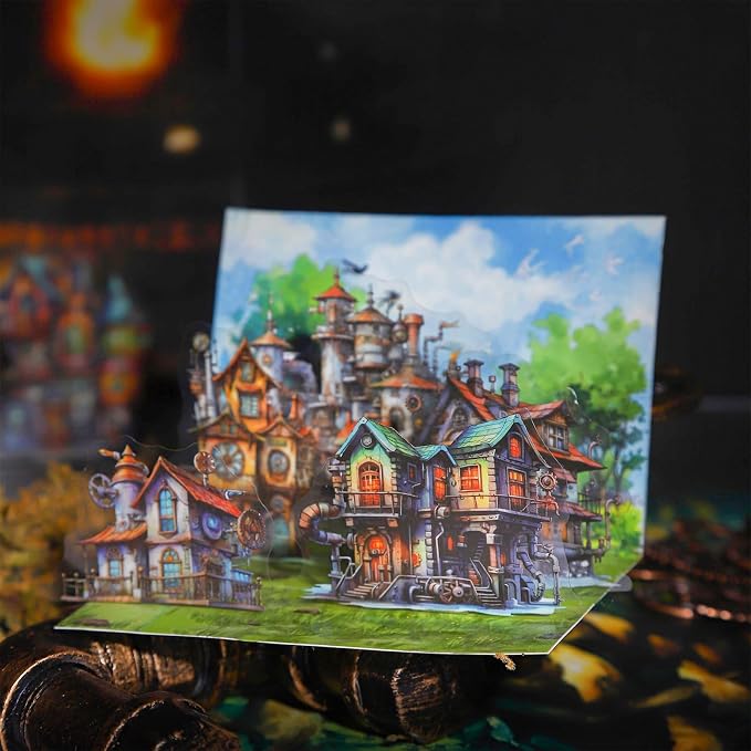 90PCS Gear Cabin PET Stickers – Steampunk Fantasy House Sticker