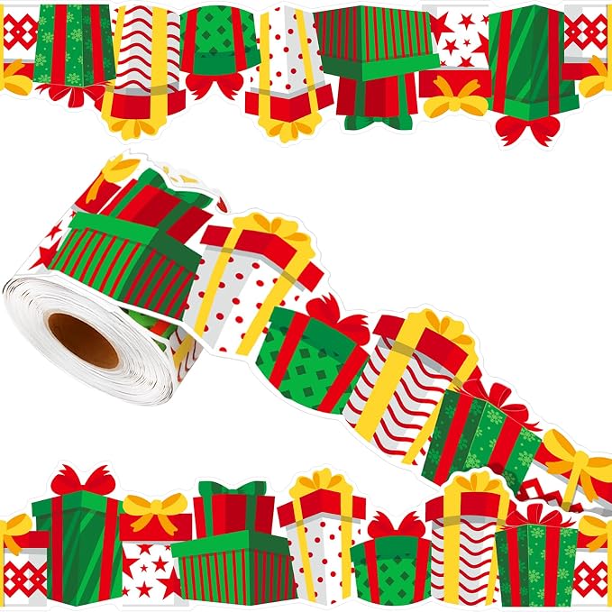 69 Feet Christmas Gift Box Border Red Green Bulletin Board Border Trim