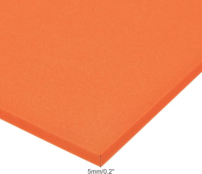uxcell Orange EVA Foam Sheets 10 x 10 Inch 5mm Thickness