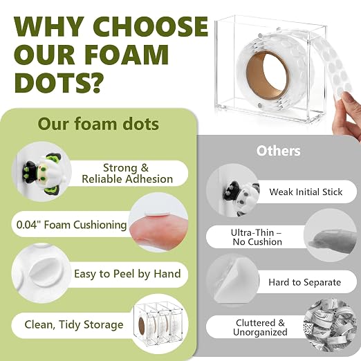 400 PCS 1mm Double Sided Foam Dots