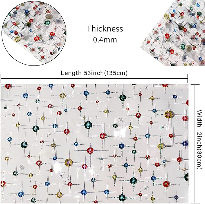 HYANG Transparent Ball PVC Super Clear Holographic Vinyl Faux Leather Sheets 1