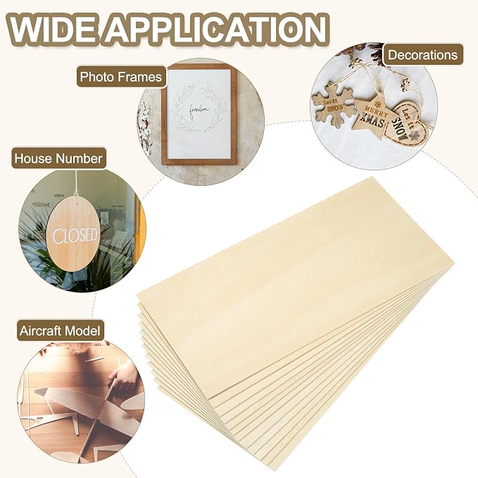 PATIKIL 8x16x1/8 Basswood Sheets