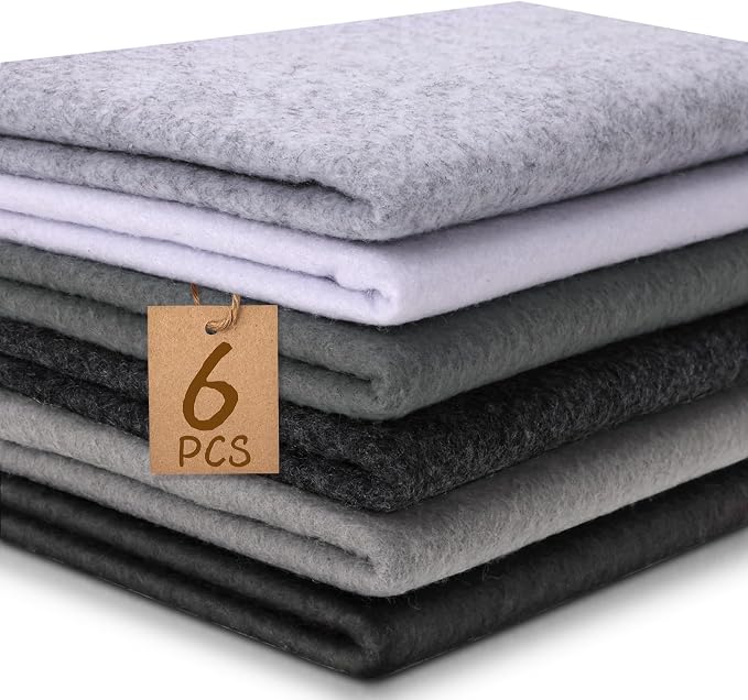 XSEINO 6 Rolls 12"x35" Large Felt Sheets, 1.4mm Thick Nonwoven Fabric
