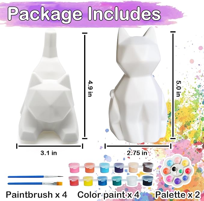 Goody King Paint Your Own Cat Lamp Art Kit, Arts & Crafts