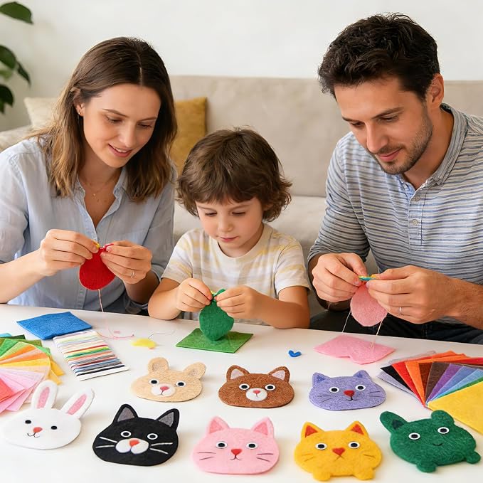 NEBURORA 80PCS Felt Fabric Sheets Craft Kit