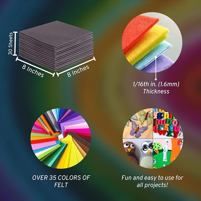 FabricLA Acrylic Felt Sheets for Crafts