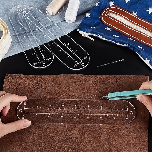 PH PandaHall 6pcs 3 Sizes Zipper Making Templates