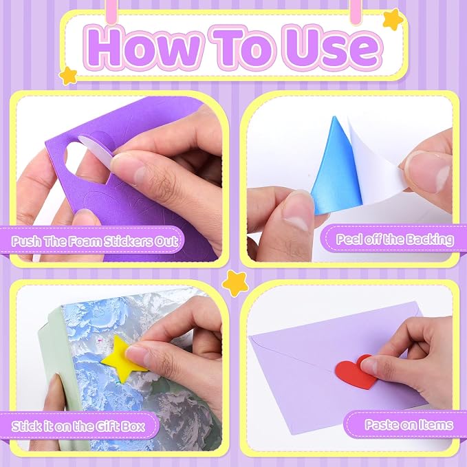 600Pcs Foam Stickers Foam Shape Stickers