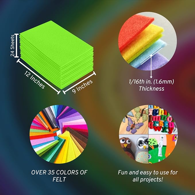FabricLA Acrylic Felt Sheets for Crafts