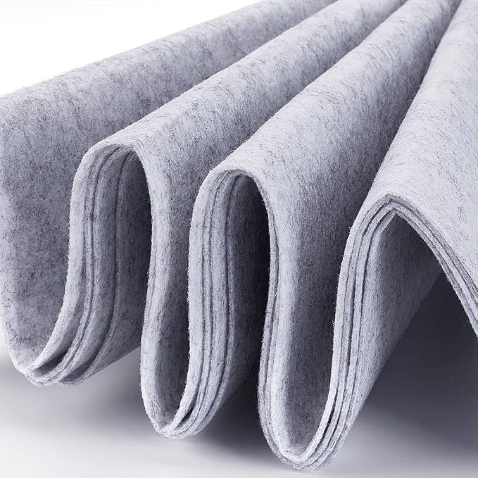 BENECREAT 9.8ft x 15.75" Light Gray Felt Fabric, Jewelry Box Lining, Craft Felt