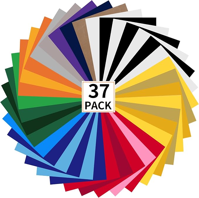 guangyintong HTV Heat Transfer Vinyl Bundle: 36 Pack 12" x 10" Iron on Vinyl