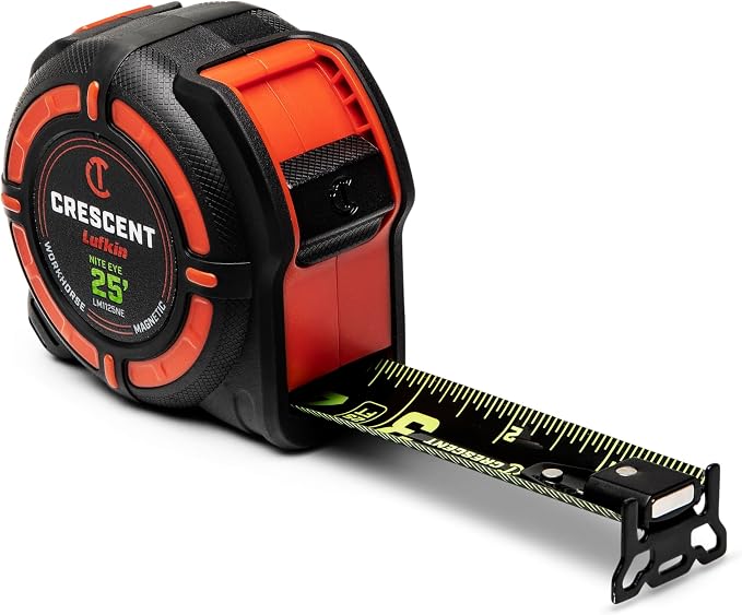 Crescent Lufkin 25 Ft. WORKHORSE NITE EYE Magnetic Tape Measure | LM1125NE