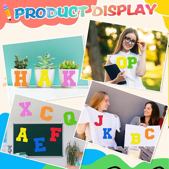 WILLBOND 52 Pcs Back to School Foam Alphabet Letters